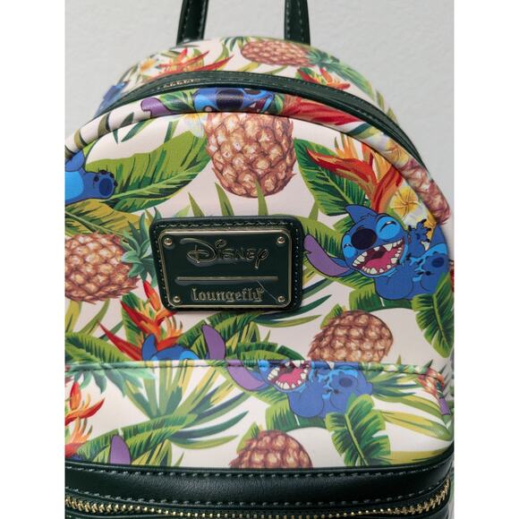 Disney Loungefly Lilo & Stitch Hawaiian Pineapple All Over Print Mini Backpack main image 11